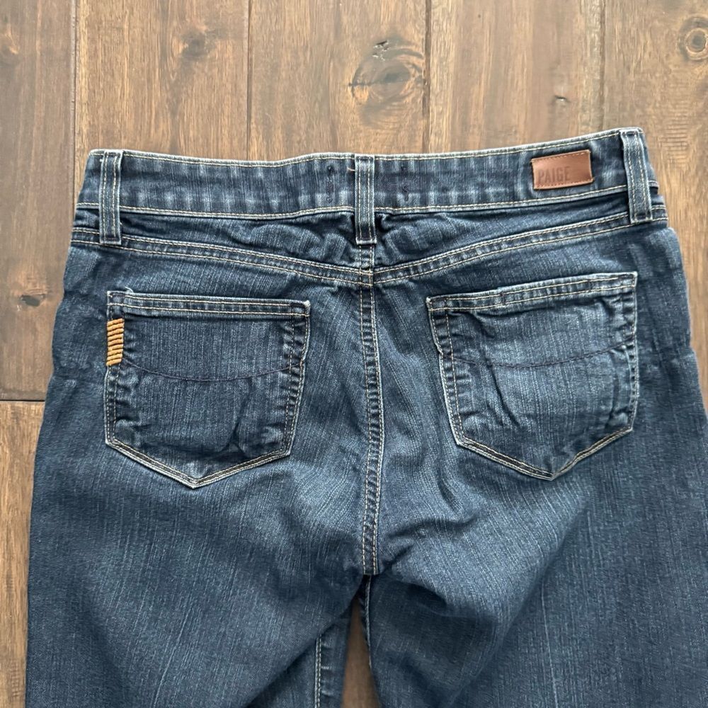 Paige Distressed Dark Wash Flare Leg Low Rise Jeans 29 - Picture 7 of 7